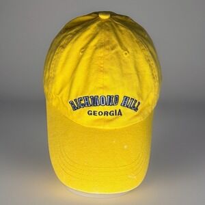 Caps Richmond Hill Georgia Hat Yellow Souvenir Dad Cap Hook and Loop Flaws OSFA
